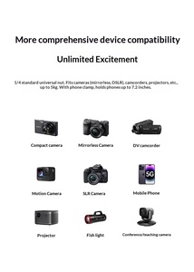 Soporte de Brazo <span class=keywords><strong>Articulado</strong></span> Flexible para Cámara de Techo de 160 cm, Trípode para Transmisión en Vivo de YouTube, Grabación de Videos de Cocina y Uñas - Product Image 4