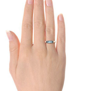 Rose Vergulde Kleur Natuurlijke Geboortesteen Gems Londen Blue Topaz Fashion Ring Sterling Silver Blue Topaz Sieraden - Product Image 4