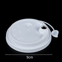 Couvre-tasses en plastique noir bombé anti-déversement Guyue de haute qualité 80/87/90 mm à 3,5 ports pour gobelets à café, thé, expresso, latte, cacao à emporter