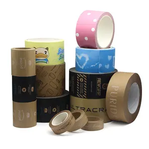 Print Papier Envelop Water Geacitvated Tape Custom Logo Verpakking Op Maat Gegomd Kraft Papier Tape