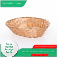 Panier à fruits et légumes en faux rotin tissé à la main, panier à pain en plastique, moderne, minimaliste, ovale, pour le rangement des jouets