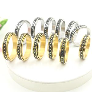 แหวนหมุนฮาวาย ไทเทเนียม สแตนเลส ช่วยคลายความเครียด ลดความวิตกกังวล แหวนหมั้น แหวนแต่งงาน แหวนสัญญา สำหรับผู้หญิง ไซส์ 9-14 - Product Image 5