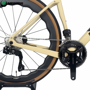 Vélo de gravier ultraléger entièrement en carbone 2X12S avec transmission électronique 105 Di2, freins à disque, roues en carbone T800, vélo de gravier 57C - Product Image 4