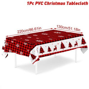 Mantel Desechable de PE con Temática de Papá Noel para Decoración de Mesa de Fiesta y Eventos Festivos - Product Image 5