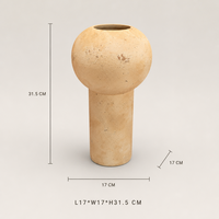 Vase en céramique vintage ARM LVG en forme de champignon, base cylindrique globulaire, style Wabi Sabi, poterie rustique, récipient pour fleurs