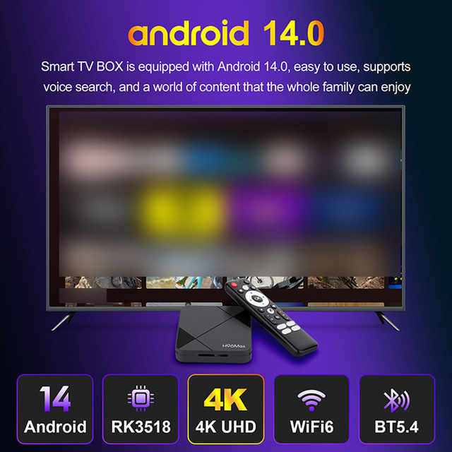 H96MAX RK3518 Set-Top Box 2GB/16G Android 140 BT54 4K Player