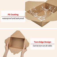 Conteneur alimentaire chinois pliable en papier pour micro-ondes # 8 boîtes repas en papier pour la restauration, les événements et les fêtes