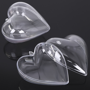 SUNSHING Factory <b>Clear</b> <b>Plastic</b> Heart Ornaments Christmas Wedding Fillable Baubles Heart Shaped Jewelry Box Candy Gift <b>Container</b> - Product Image 2