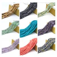 Perles d'espacement rondes en pierre naturelle Agates Jades Amazonite Lapis Lazuli Charme DIY Bracelet Femme Collier Accessoires 2*4mm