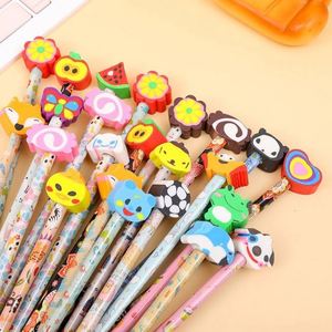 Crayons en bois HB créatifs pour enfants, avec tête d'animal mignonne, par paquet, pour le bureau et l'école, papeterie - Product Image 3