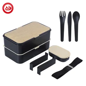 wholesale cheap office Bento food container Box 2 Compartments Japanese Lunch Box