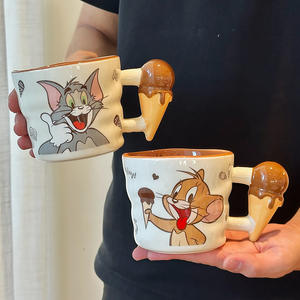 Tasse en céramique Tom et Jerry avec poignée en forme de crème glacée, design de dessin animé, pour café, thé, cadeau pour filles et enfants - Product Image 2