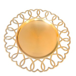Piatti di Presentazione Rotondi in Plastica Dorata da 13 Pollici, Stile Vintage di Lusso, per Eventi e Matrimoni, Vendita all'Ingrosso - Product Image 5