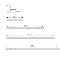Alite 4ft 1200mm LED Batten Light 6500K 25W-70W IP54 Ra80 Style Industriel Matériau PC Garantie 5 Ans