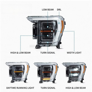 Ensemble de phares <span class=keywords><strong>LED</strong></span> de remplacement pour Ford F-150 2021-2024, version américaine, camionnette, phare avant, <span class=keywords><strong>lampe</strong></span> frontale, 12V - Product Image 2