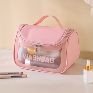 Wholesale Transparent Toilet Storage Bag PVC Nylon Simple Light Luxury Waterproof Cosmetic Bag for Household Travel - Product Image 1