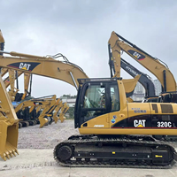 Grande pelle sur chenilles d'occasion, machine industrielle de fabrication japonaise, excavatrice Cat 320c 20 tonnes
