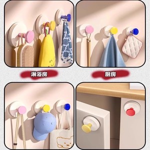 Wall <b>Hooks</b> With Suction Cup Strong Adhesion Removable For <b>Bathroom</b> Kitchen Door Wall Storage - Product Image 1