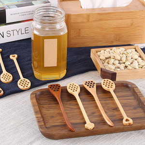 Cuchara de madera ecológica para mezclar café con mango largo, diseño de logotipo personalizado, duradera, para miel, artesanías de madera, cajas, letreros de pared - Product Image 2