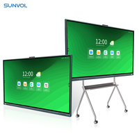 Tableau blanc interactif LCD 4K tactile 20 points Sunvol avec système Android 11.0, 65 pouces, garantie 1 an, luminosité 500 cd/m², contraste 5000:1