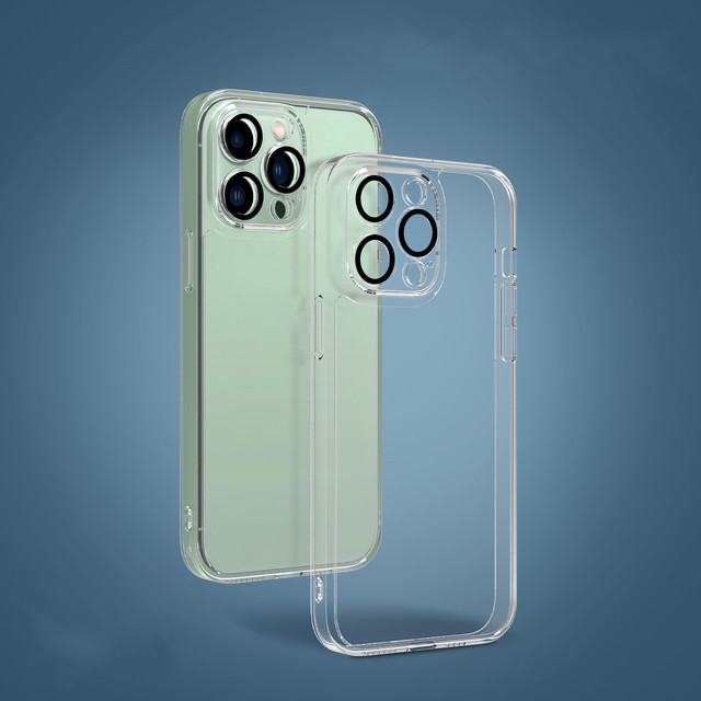 Factory TPU PC Case Transparent Fine Hole Anti-scratch Mobile Phone Shell with Airba Protective Cover for iPhone 13 14 Pro Max