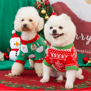 Sudadera navideña para perros, ropa cálida de lana para mascotas, traje navideño estampado para cachorros, ropa suave de invierno para perros pequeños y medianos - Product Image 1