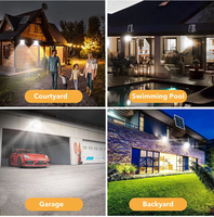 Projecteur solaire LED haute luminosité IP67 étanche 100W 200W avec télécommande pour extérieur, jardin, cour, parking