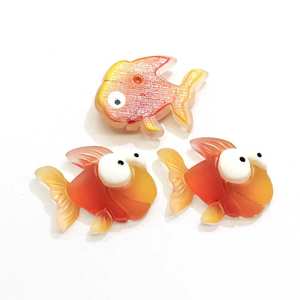 Nueva llegada mate de neón océano Kawaii cabujones Planar resina llavero peces tropicales del hipocampo de Jellyfi - Product Image 5