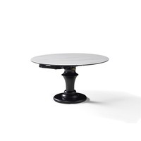 Table à manger extensible moderne en bois, 6 places, ovale, naturelle, pour cuisine et maison, avec plateau rotatif