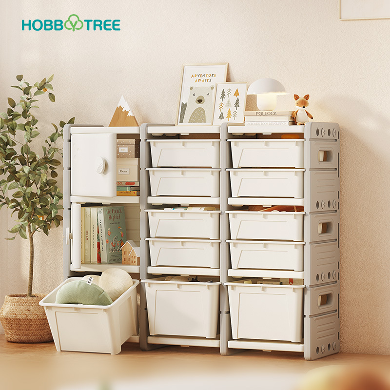 Large Capacity Kids Plastic Bookshelf Cabinets