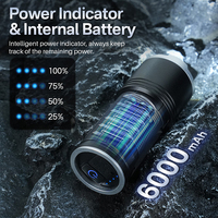 Lampe torche Boruit 30W, lampe de secours, longue portée, zoom, rechargeable, avec batterie externe
