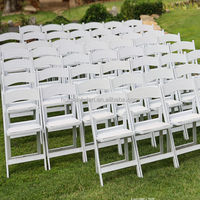 Chaise pliante Wimbledon en résine blanche portable pour événements, mobilier d'extérieur empilable pour location et fêtes