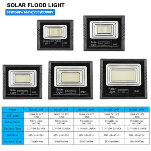 Reflector LED Solar para Exteriores de 100W con Panel, IP67, Alimentado por Energía Solar, 40 300 Vatios, ABS, 10W 50W 100W 300W, Filipinas, <span class=keywords><strong>Bosca</strong></span> - Product Image 2