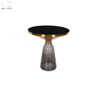 Meubles design haut de gamme Table basse cloche en laiton à base de verre transparent