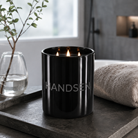 Pot à bougie noir brillant 8oz 12oz, récipient en verre vide, impression personnalisée, grande ouverture, idéal pour les fournisseurs de marques privées