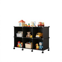 Nouvelle boîte de rangement simple en plastique avec roulettes et compartiments réglables pour la maison, les chambres de location, les dortoirs ; Étagère multi-niveaux