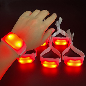 New Key-Activated Glowing Nylon Woven Strap Wristband Flashing Remote Control Wristband for Promotional Party Supplies