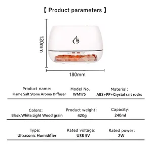 Difusor de aceite esencial de aromaterapia portátil USB con difusor de fuego de aromaterapia con luz de llama 3D - Product Image 2