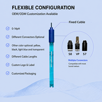 Sonde de pH en plastique certifiée CE RoHS pour laboratoire, prise en charge OEM pour test d'eau de piscine et spa, capteur/électrode à connecteur BNC