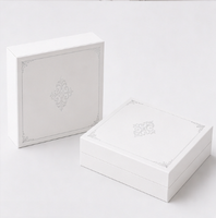 Boîte de rangement cosmétique de luxe avec plateau superposé, emballage rigide blanc de qualité supérieure pour ensembles de maquillage