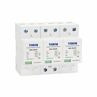 Parafoudre TYCOTIU TY-50GR 4P pour système d'alimentation, protection contre la foudre IP20, parafoudre industriel à étincelle T1 Type 1 Classe B