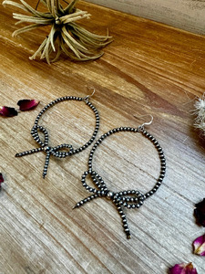 Nouveaux modèles de perles Navajo faites à la main perles cercle nœud papillon forme de larme boucles d'oreilles Wester bijoux pour Cowgirls - Product Image 3