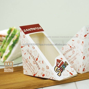 Pequeña caja triangular de papel Kraft con forma de contenedor de ventana sándwich - Product Image 5