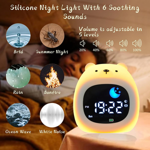 Réveil pour enfants Ok pour réveiller Tranier avec veilleuse Machine à son ours chambre Portable bureau sommeil formation cadeau d'anniversaire - Product Image 3