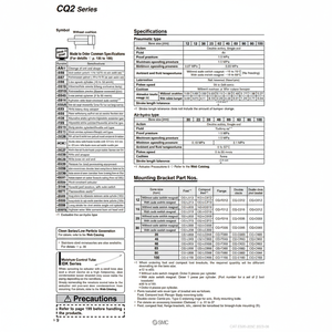SMC Pneumatics Cylindre Compact CQ2B50-50DMZ Pièces Pneumatiques De Haute Qualité - Product Image 1