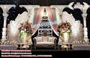 Escenario blanco de Boda Judía, decoración de escenario de boda Simple y raspadora de Alemania, exclusivo, Estados Unidos, escenarios de recepción de bodas - Product Image 5