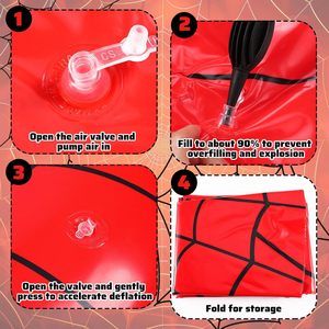 3 Pack Red Spider Web Inflatable Swim Rings for <b>Pool</b> Beach - Product Image 3