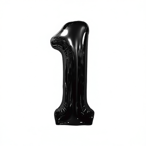 Globo de Número Negro Metálico de 100 cm para Fiestas, Decoraciones de Cumpleaños - Product Image 1