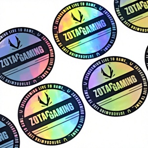 Custom Printed Silk Screen Adhesive Hologram Laser Bright Metallic Silver Foil Waterproof Vinyl <b>Hard</b> <b>Hat</b> Snapback <b>Stickers</b> Label - Product Image 2