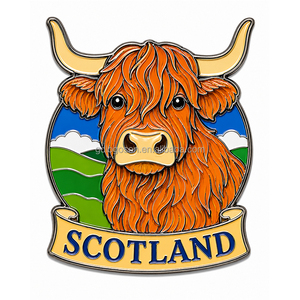 Aimants de réfrigérateur personnalisés en émail, souvenirs avec pendentifs : Drapeau, Nessie, Thistle, Vache des Highlands, Cerf roux - Vente en gros - Product Image 4